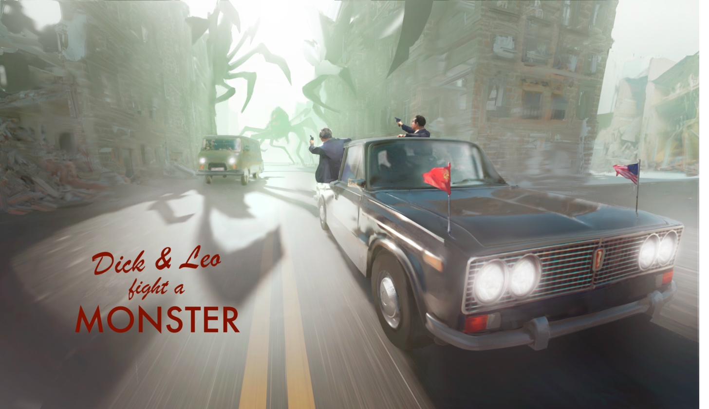 Dick and Leo Fight a Monster concept poster